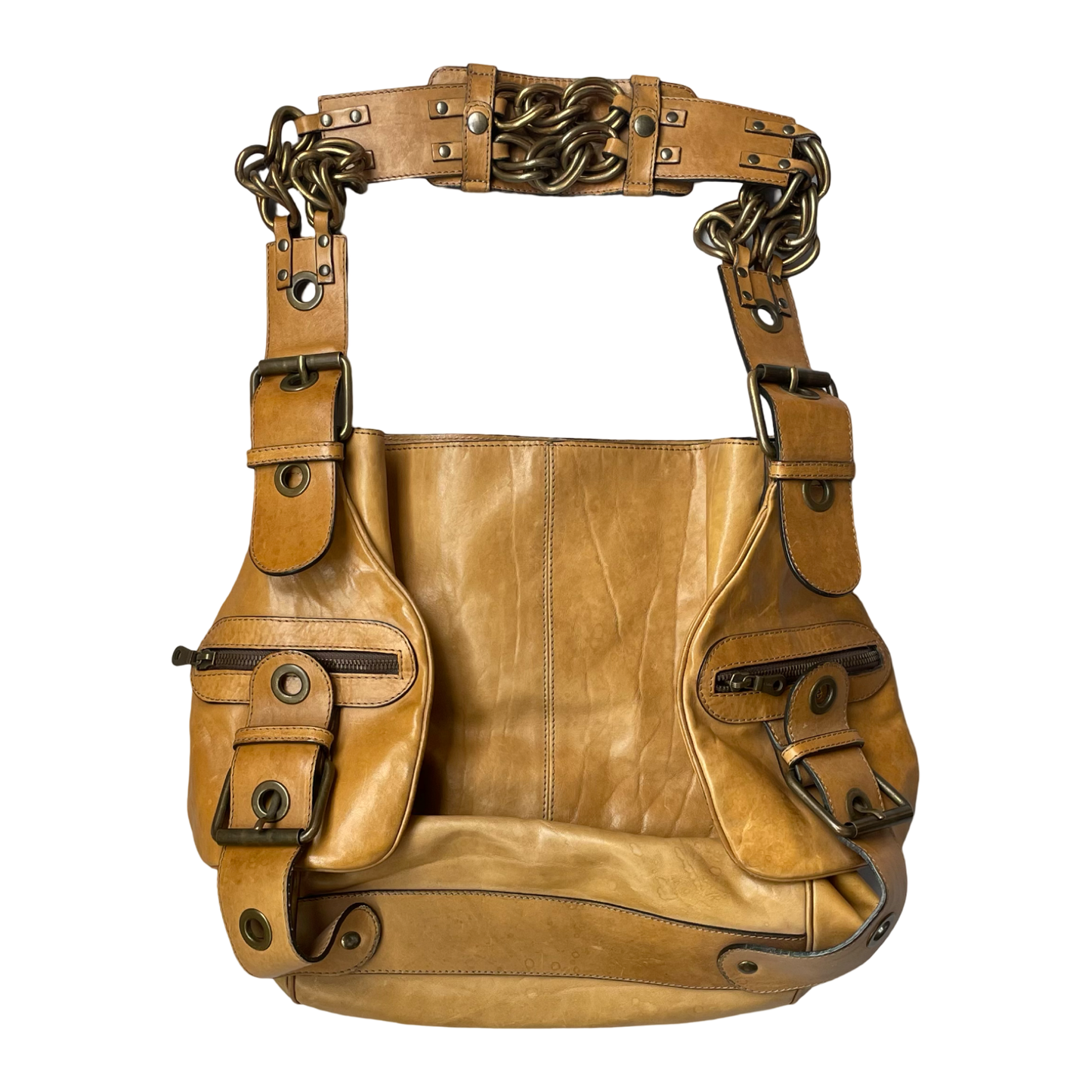 Chloé 2004 Phoebe Philo leather bag with chain strap.