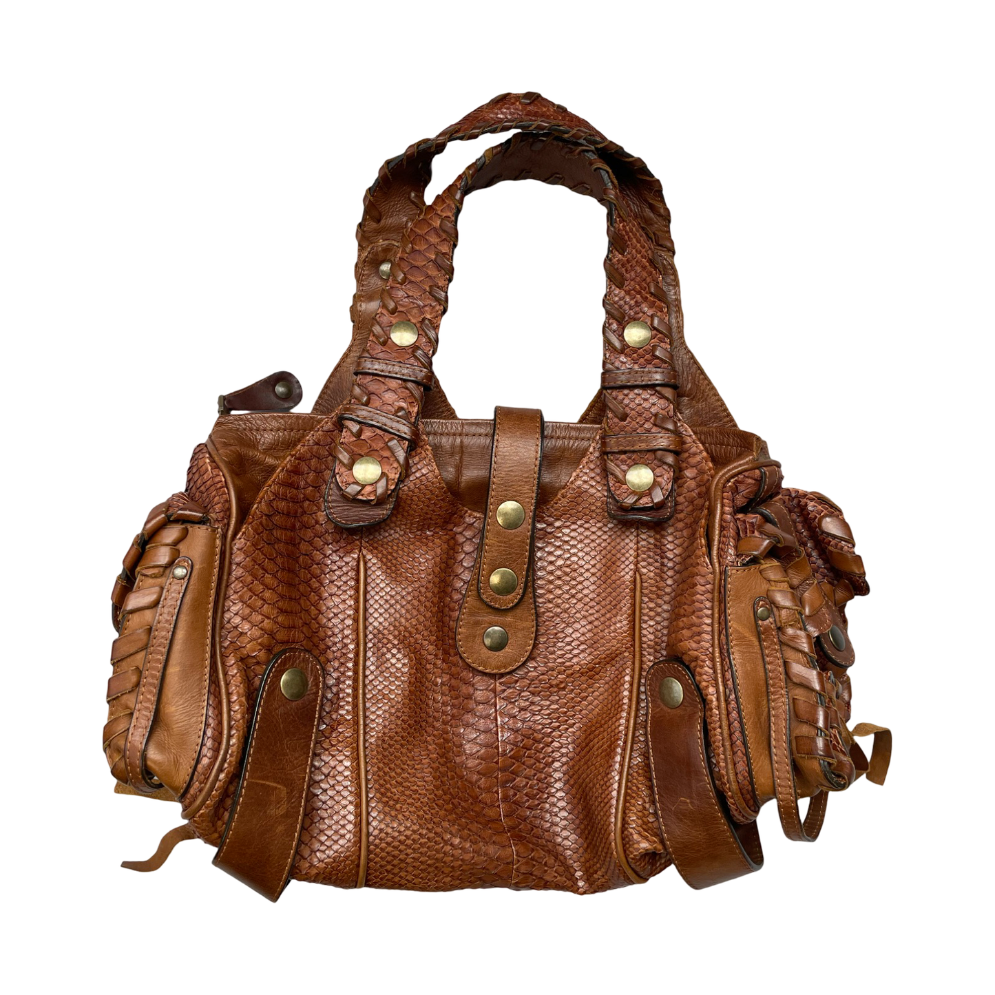Chloé Python cognac brown Silverado bag F04.