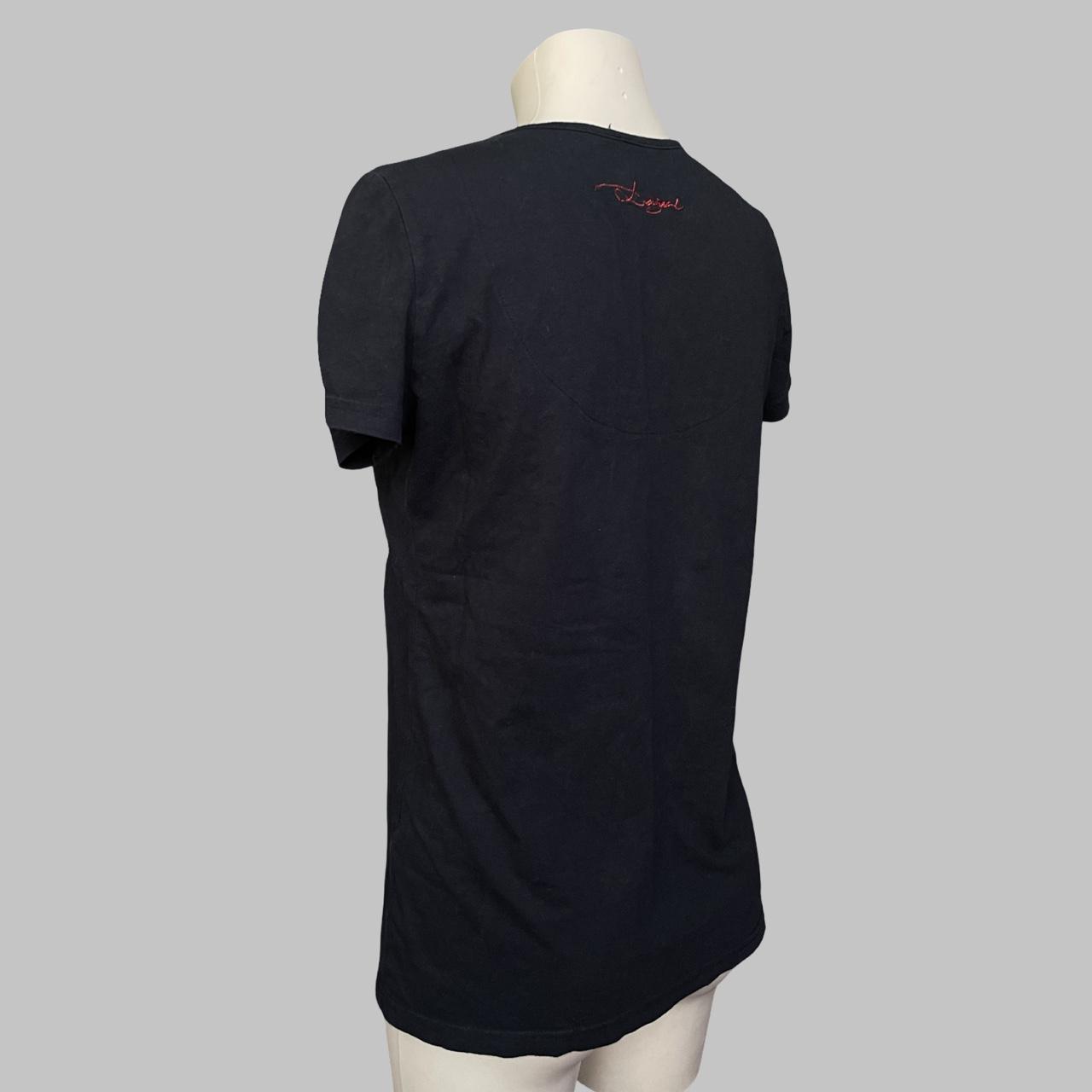 Desigual black t-shirt top with mouth graphic and sequins.