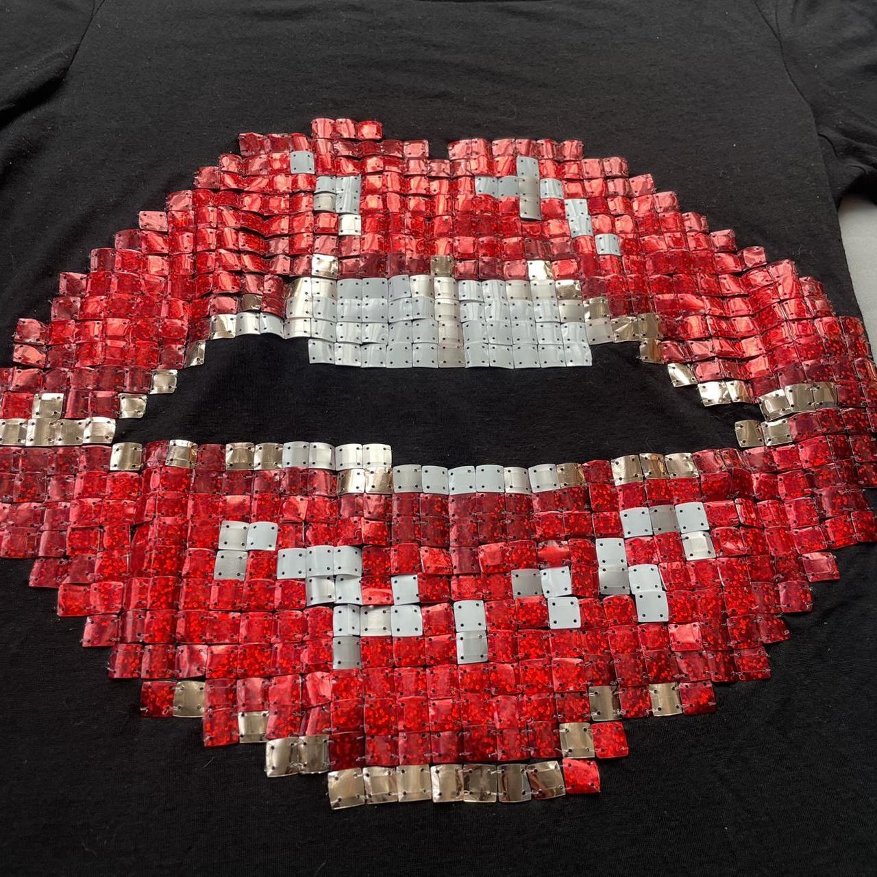Miss Sixty Black Long Sleeve Sequin Lip Top.