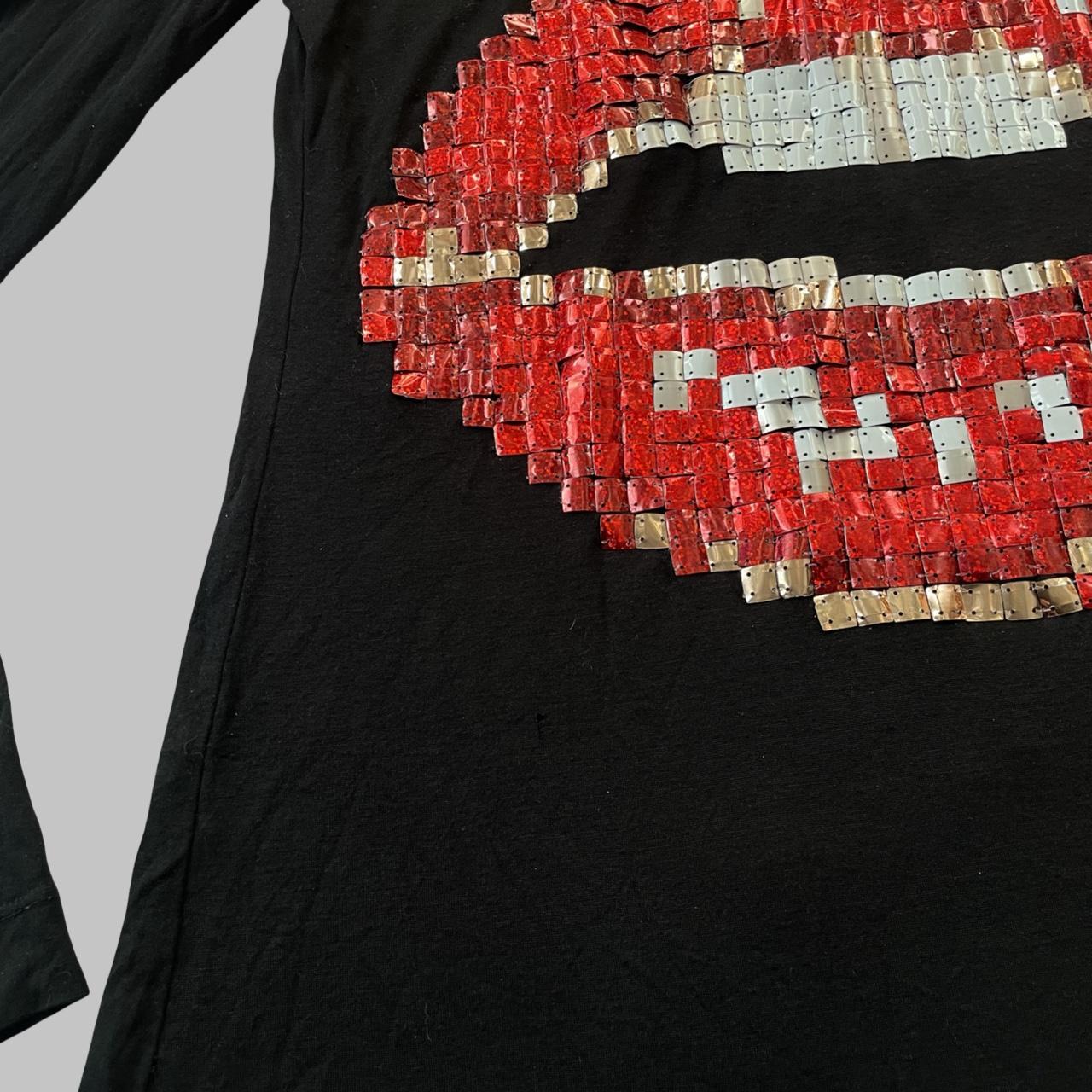 Miss Sixty Black Long Sleeve Sequin Lip Top.