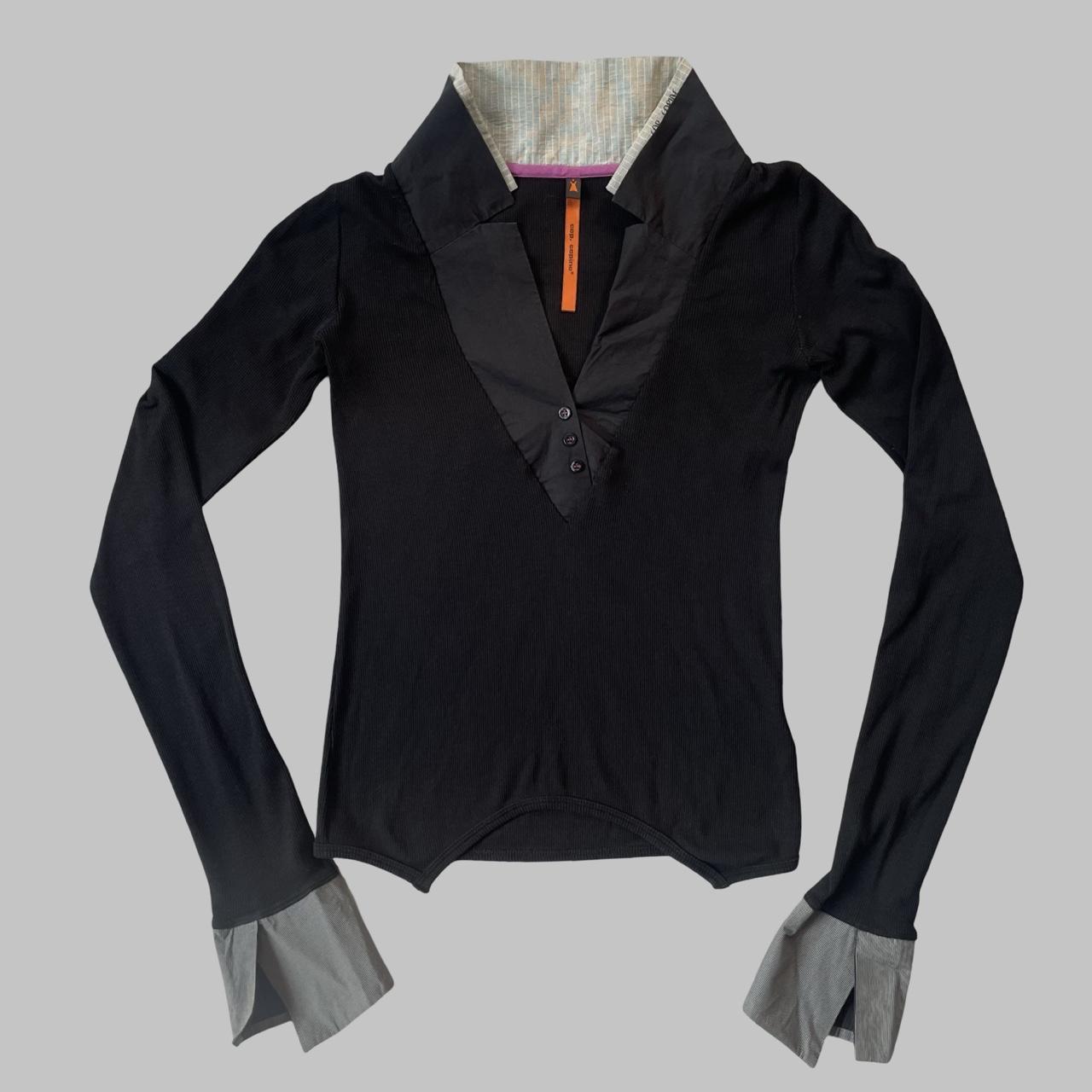 Cop Copine vintage black buttoned collared top.