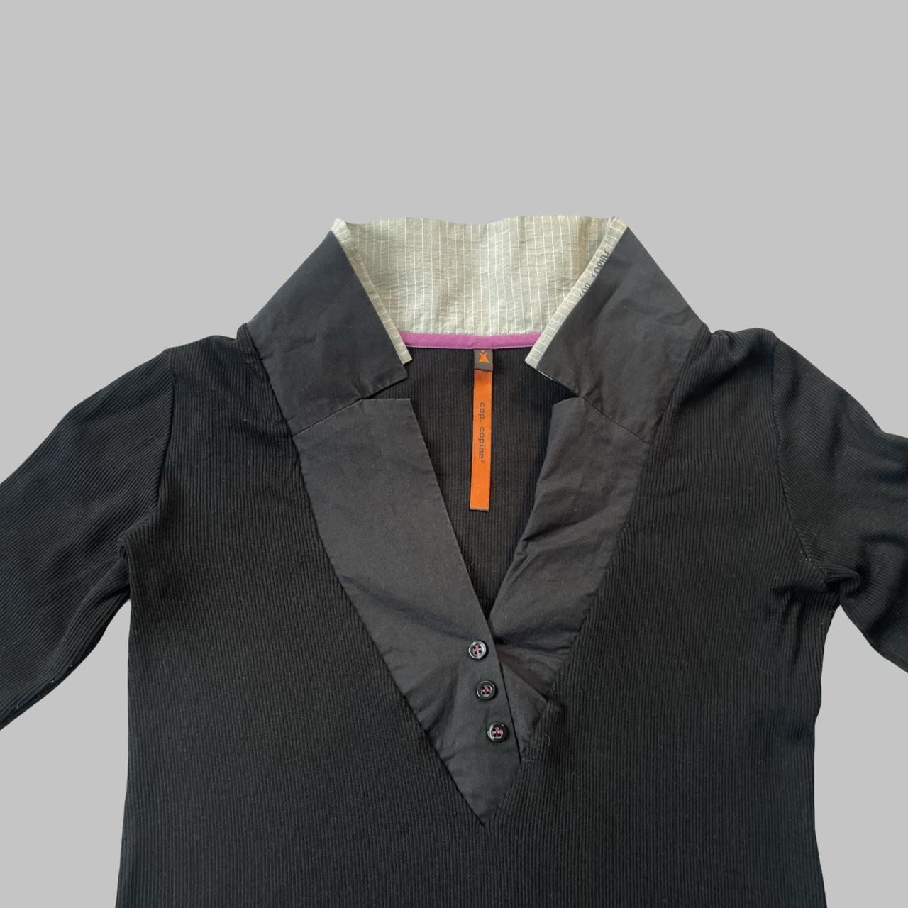 Cop Copine vintage black buttoned collared top.