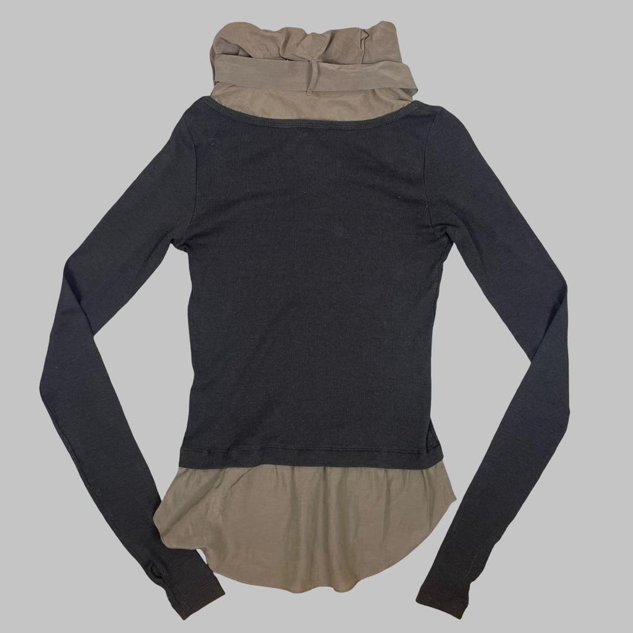 Cop Copine grey trompe-l’œil layered long-sleeve top.
