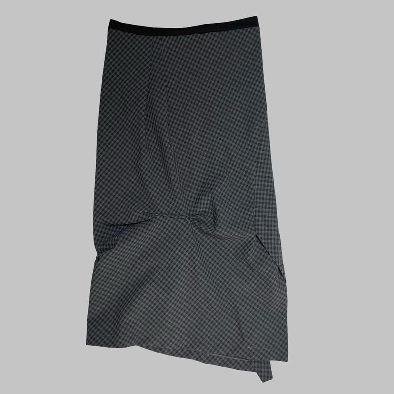 Cop copine black and grey plaid asymmetrical maxi skirt.