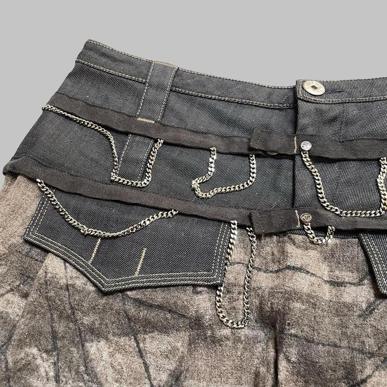 Marithé + François Girbaud wool skirt with silver chains.