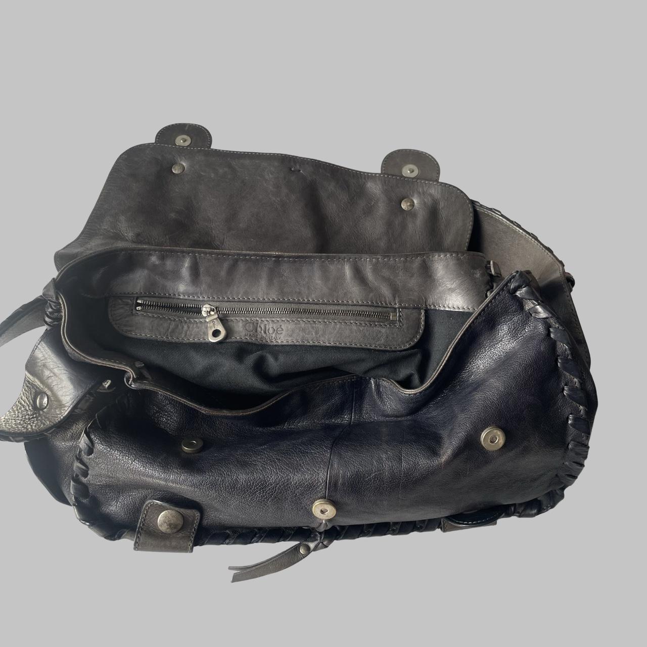 Chloé black and grey leather shoulder bag F04