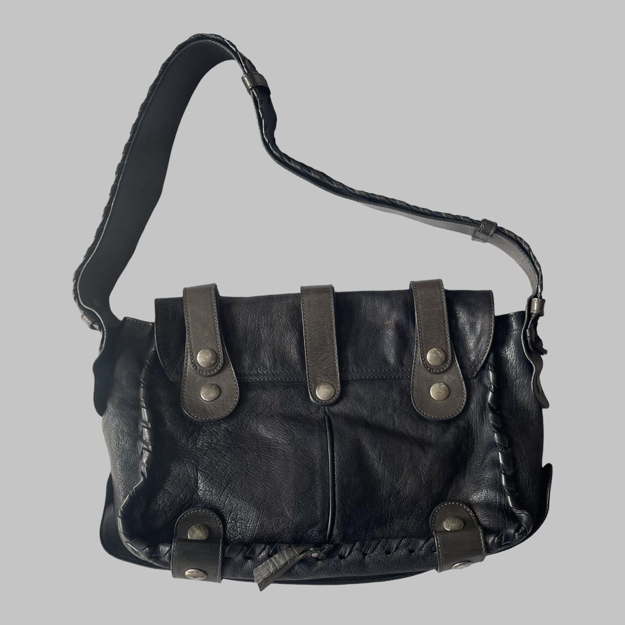 Chloé black and grey leather shoulder bag F04