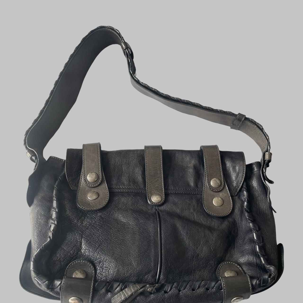 Chloé black and grey leather shoulder bag F04