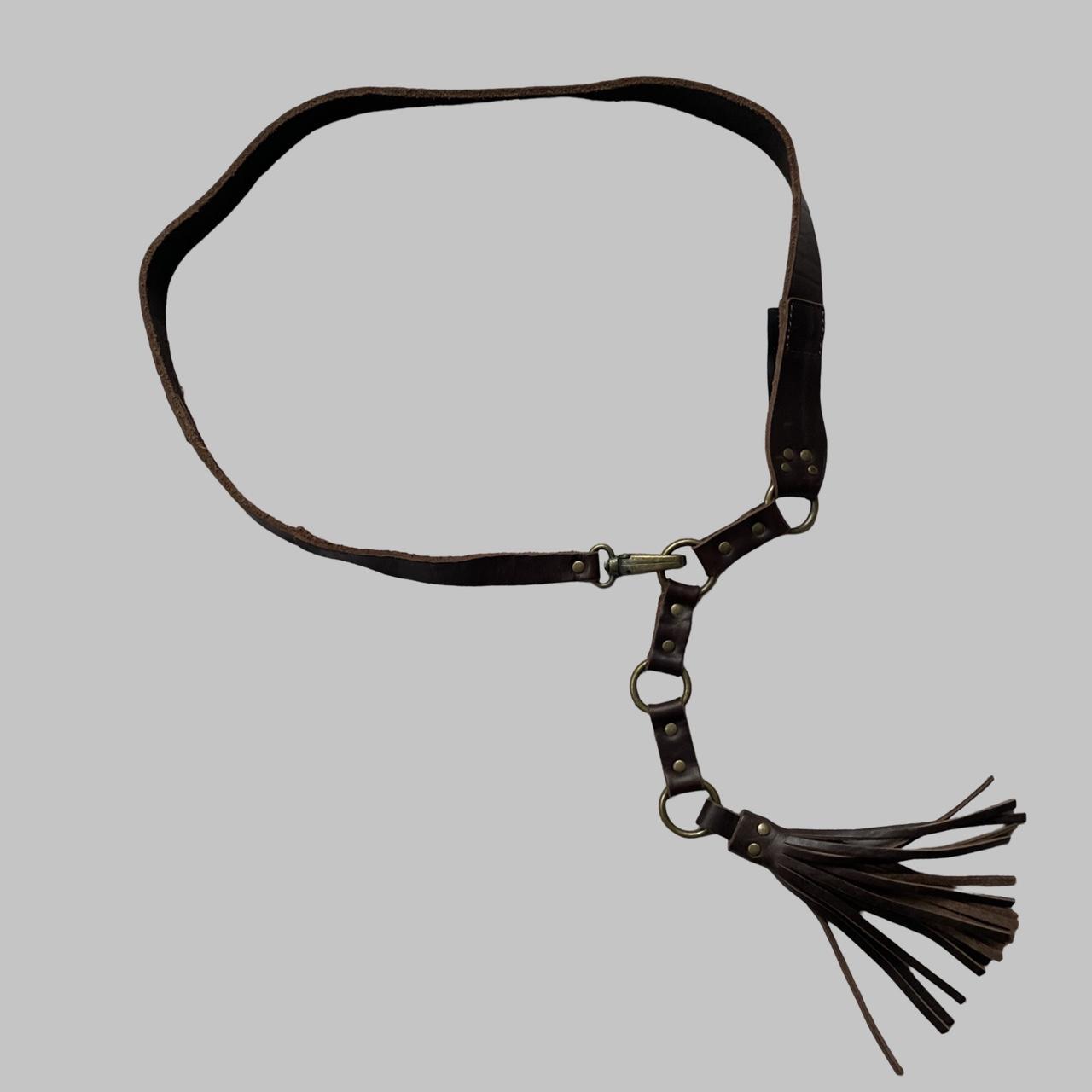 Brown leather boho belt.