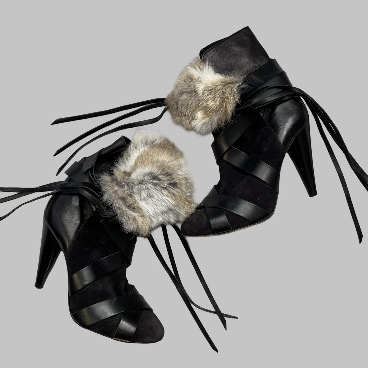 Isabel Marant rabbit fur ankle booties.