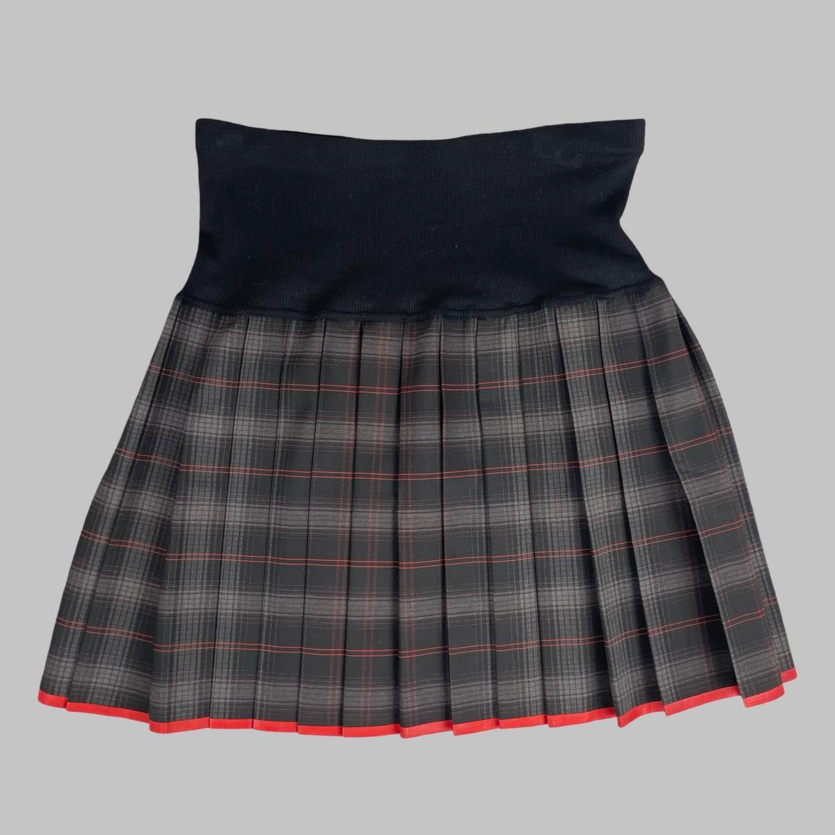 Cop Copine red, black and grey plaid pleated skirt. — photo 3
