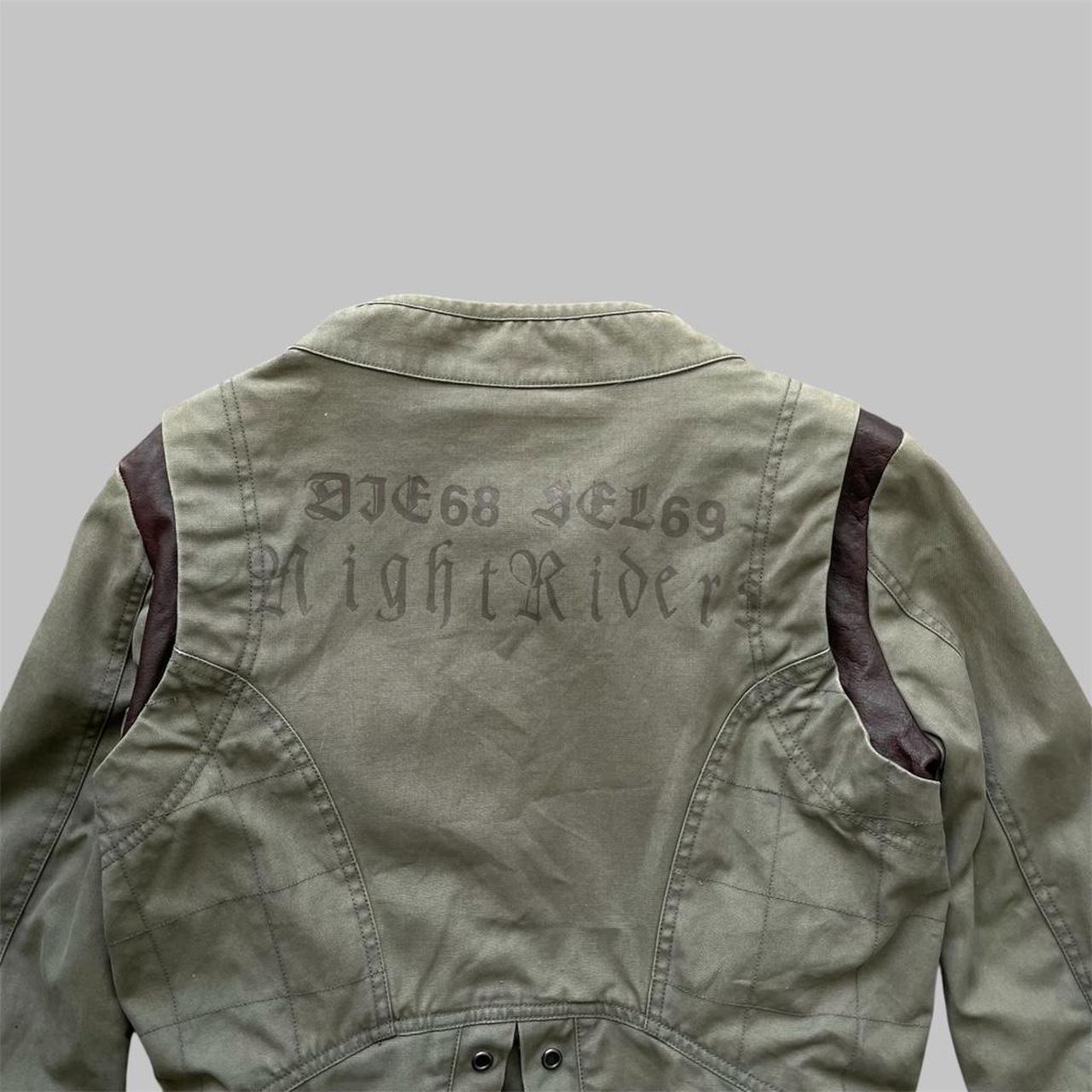 Diesel khaki military biker jacket.