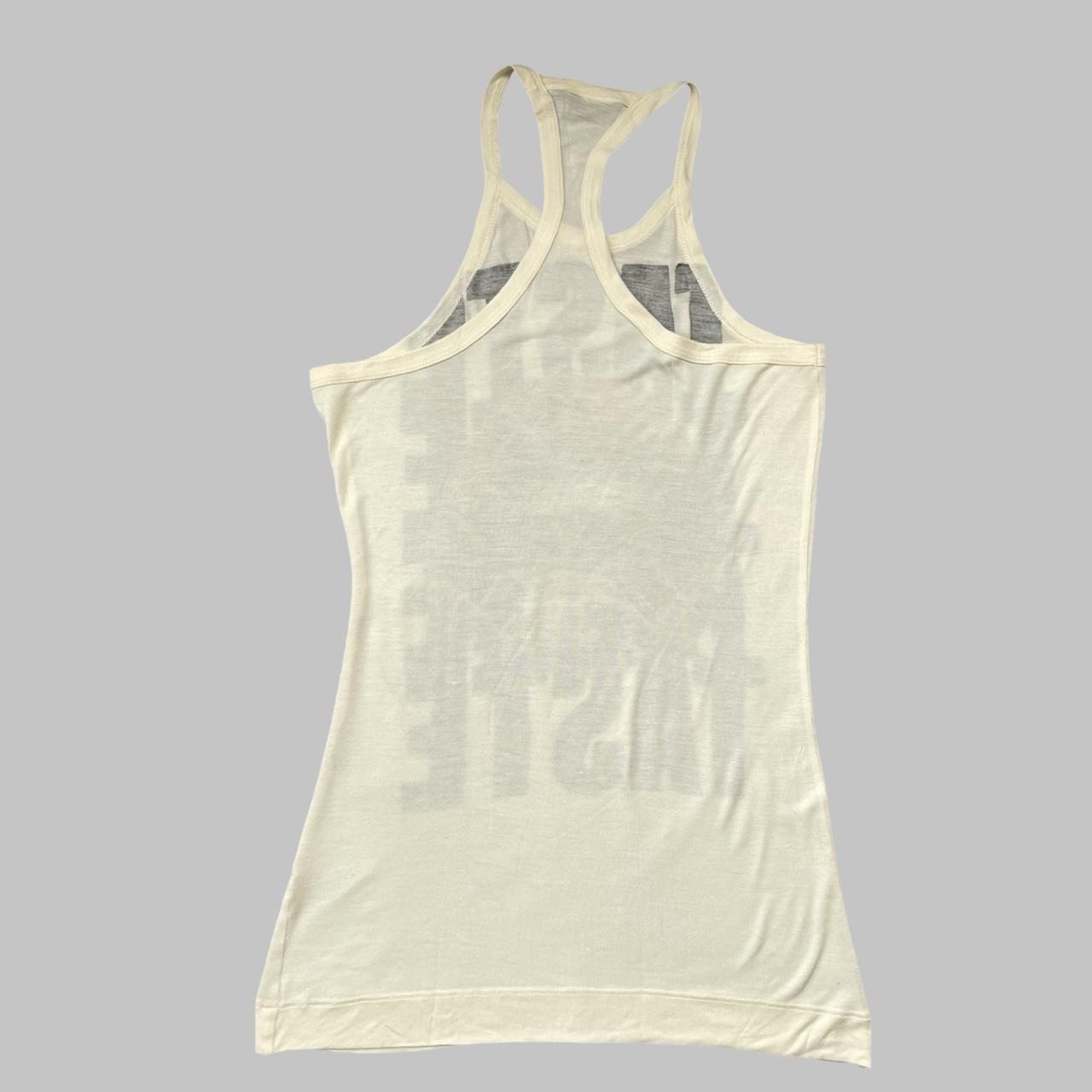 Miss sixty red lips graphic beige tank top.