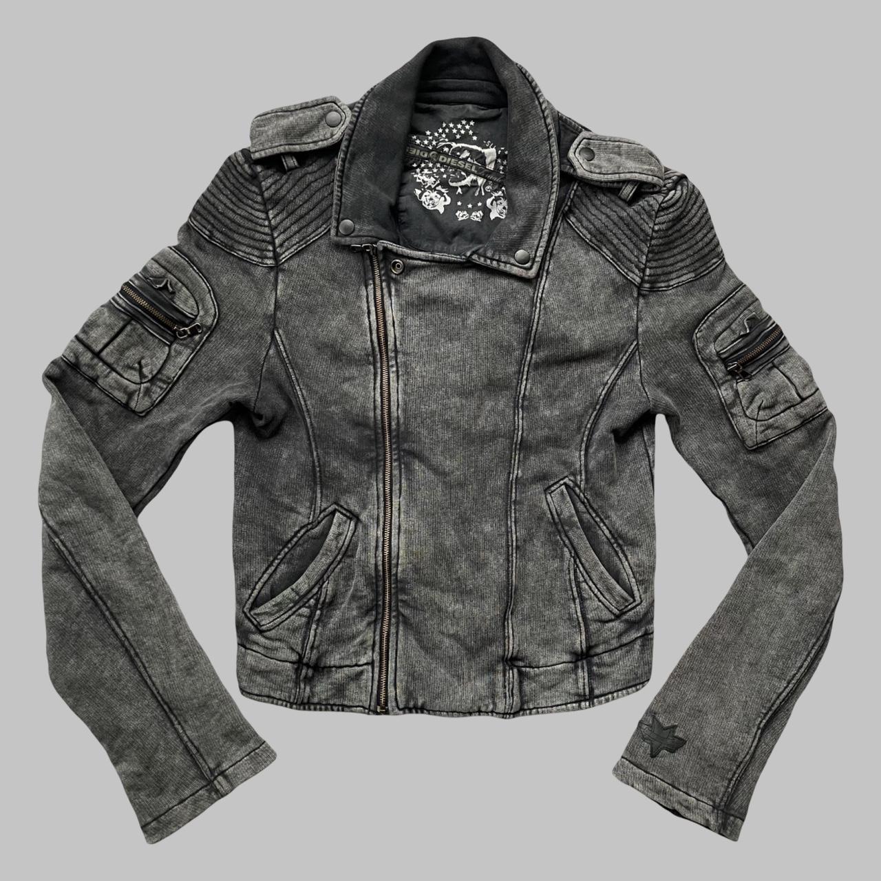 Diesel grey cotton perfecto biker jacket.