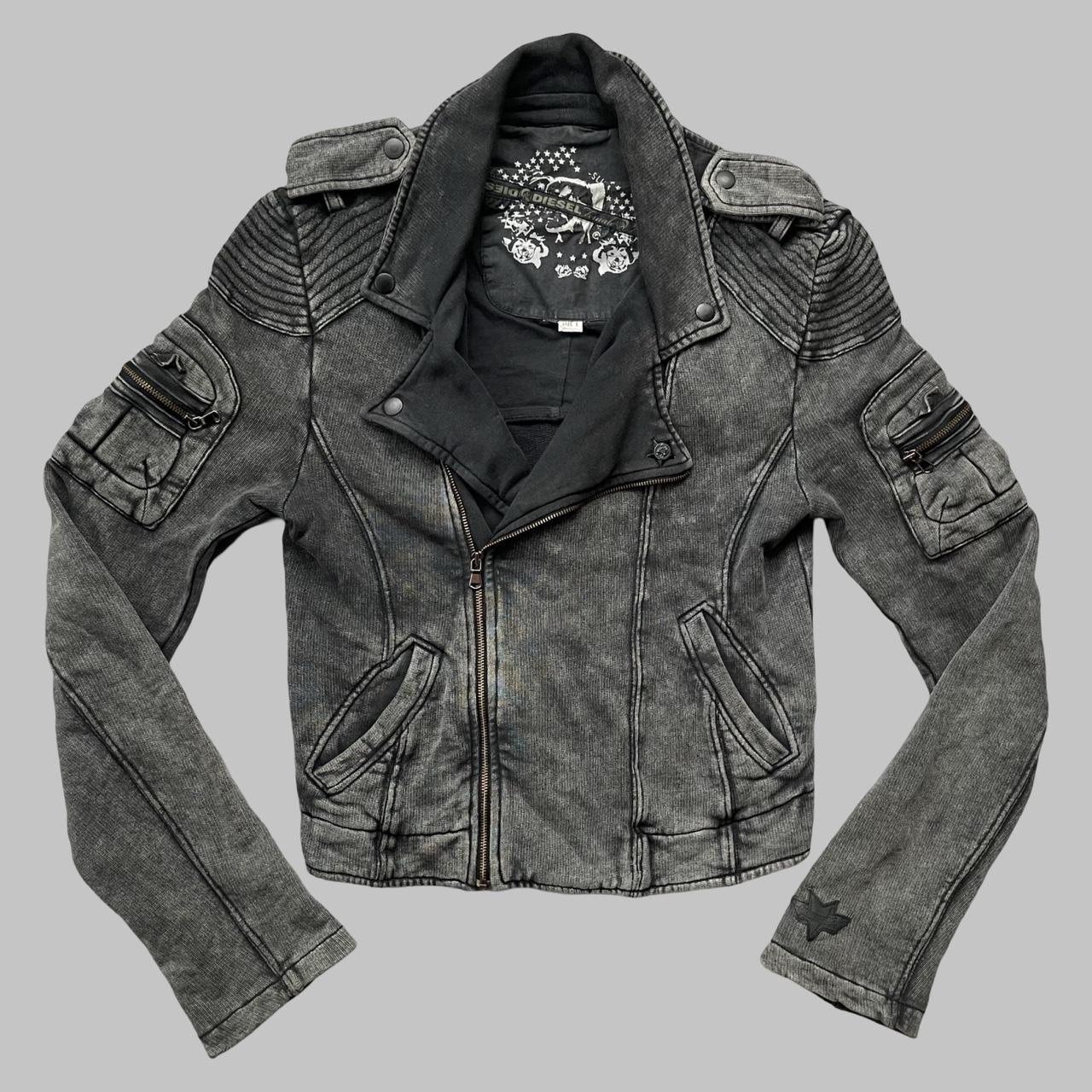 Diesel grey cotton perfecto biker jacket.