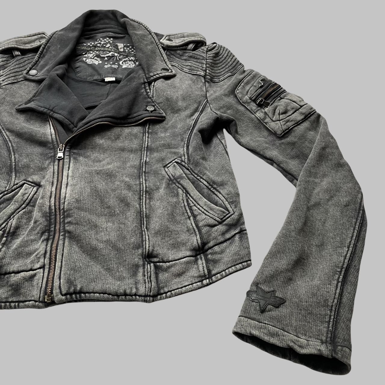 Diesel grey cotton perfecto biker jacket.