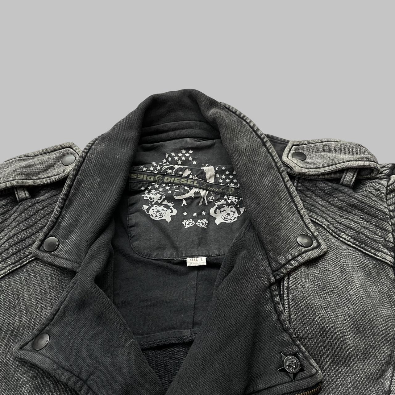 Diesel grey cotton perfecto biker jacket.