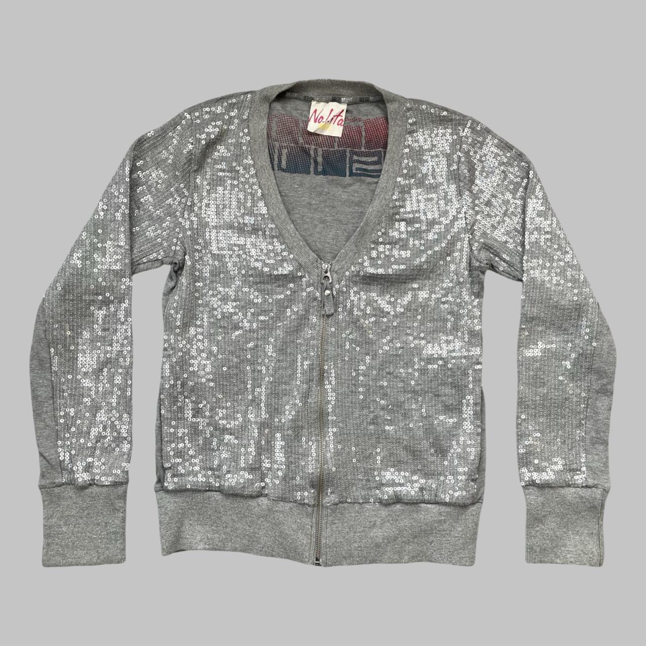 Nolita grey cotton cardigan with sequins.