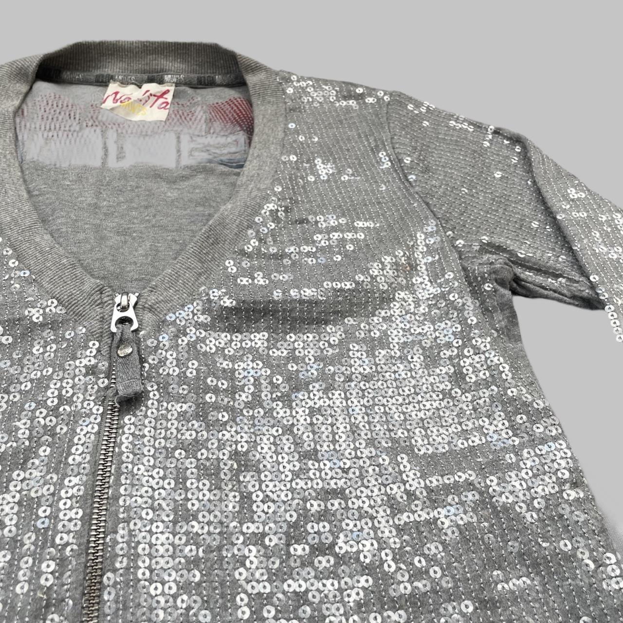 Nolita grey cotton cardigan with sequins.