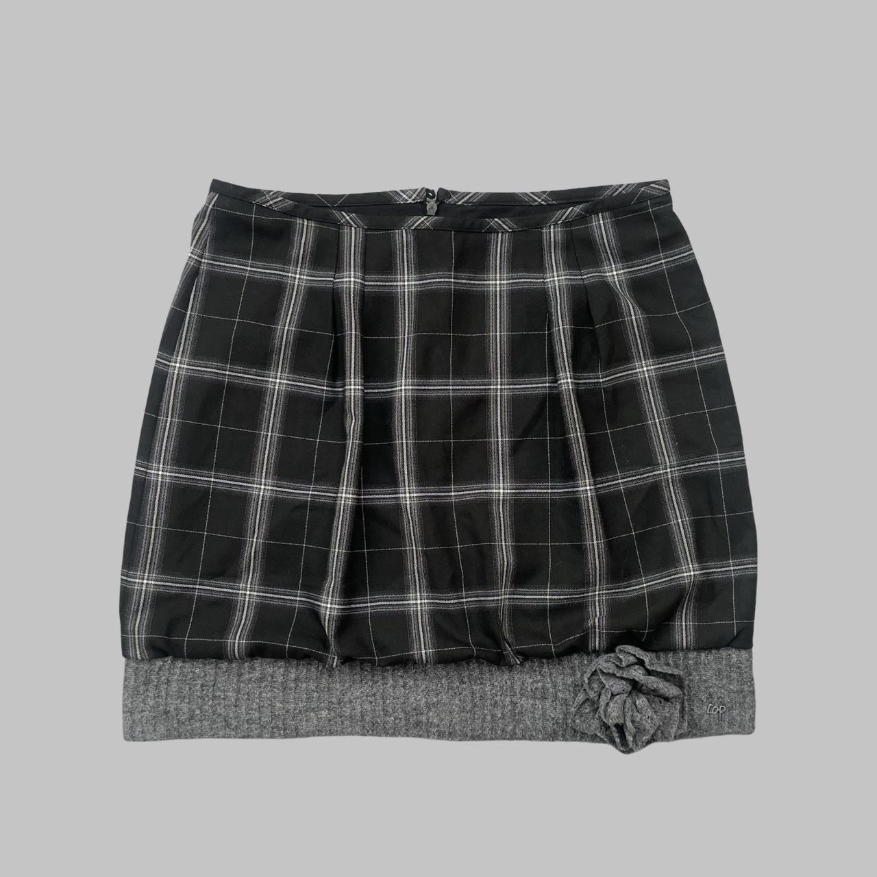 Cop copine black and grey plaid mini skirt.