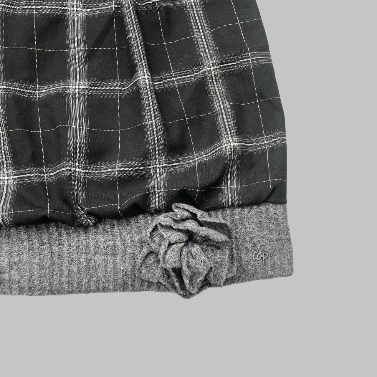 Cop copine black and grey plaid mini skirt.