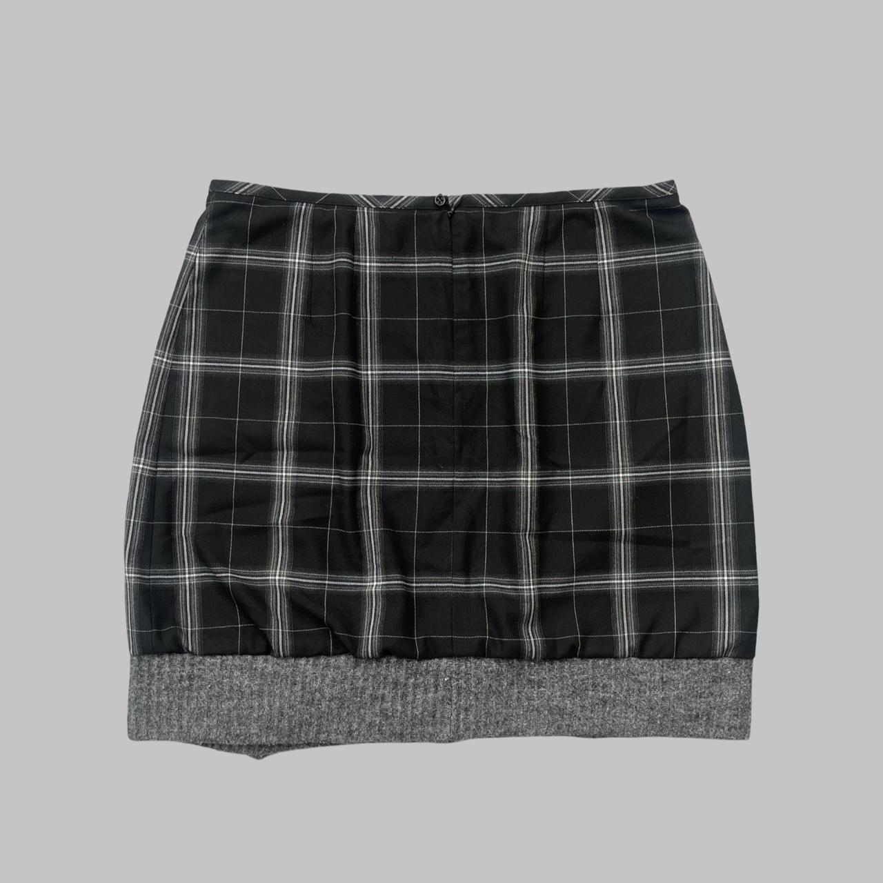 Cop copine black and grey plaid mini skirt.
