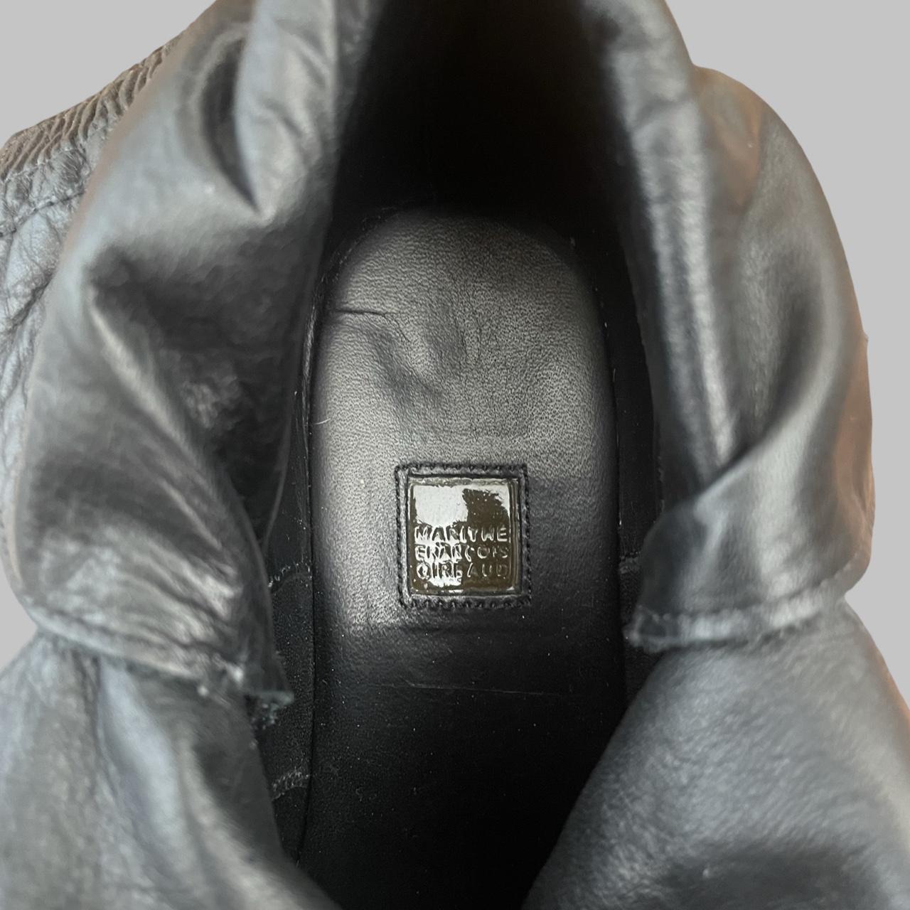 Marithe Francois Girbaud black leather wedge heels boots.