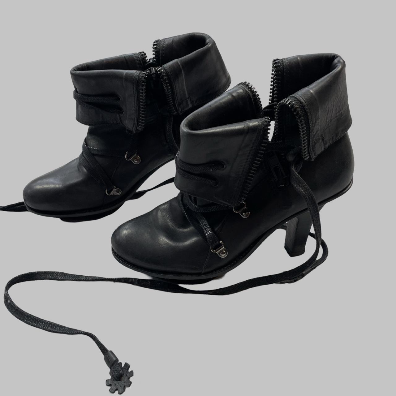 Marithé + Francois Girbaud black leather ankle booties.