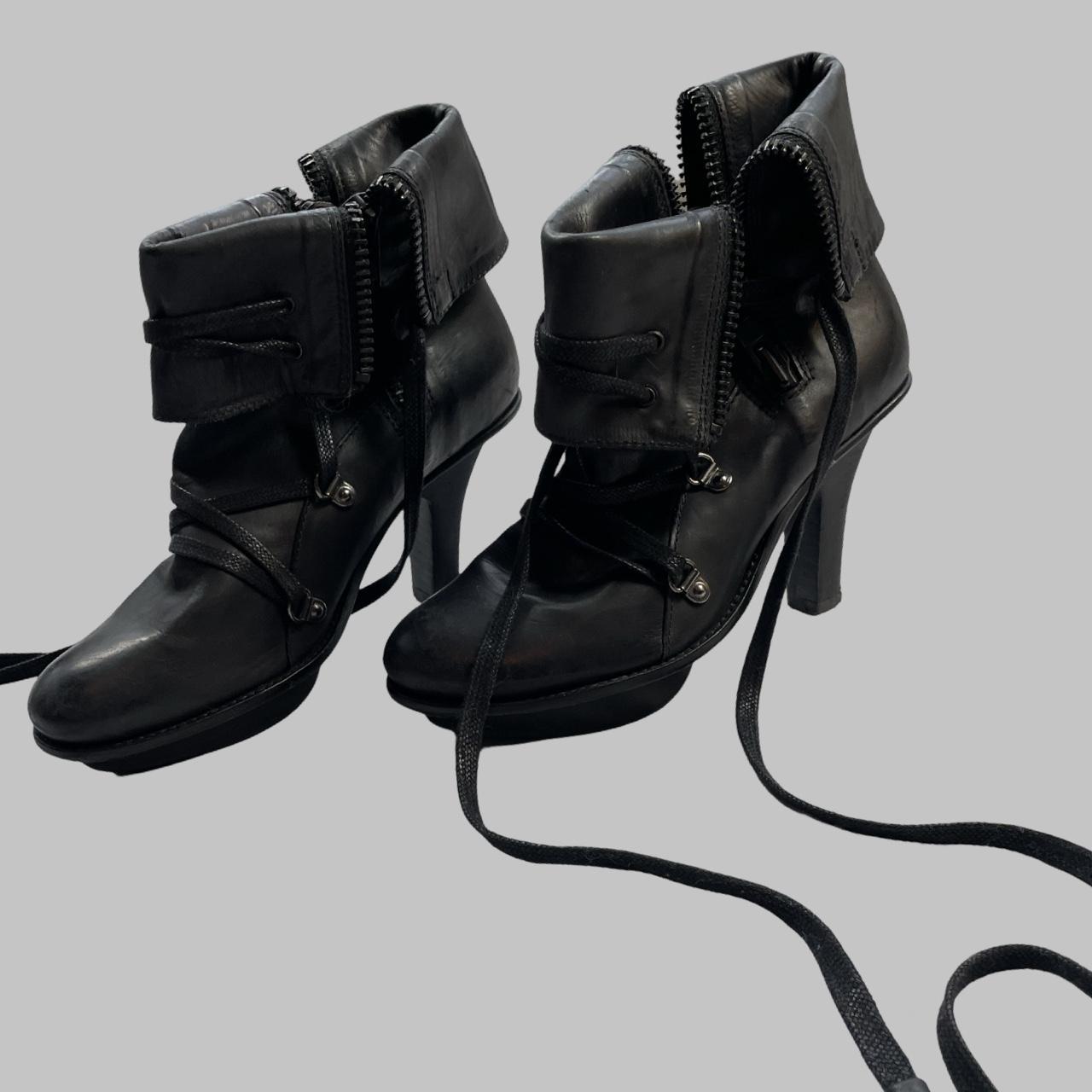 Marithé + Francois Girbaud black leather ankle booties.