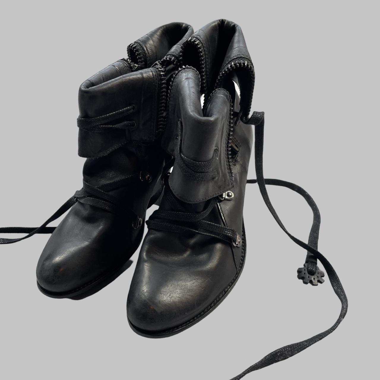 Marithé + Francois Girbaud black leather ankle booties.
