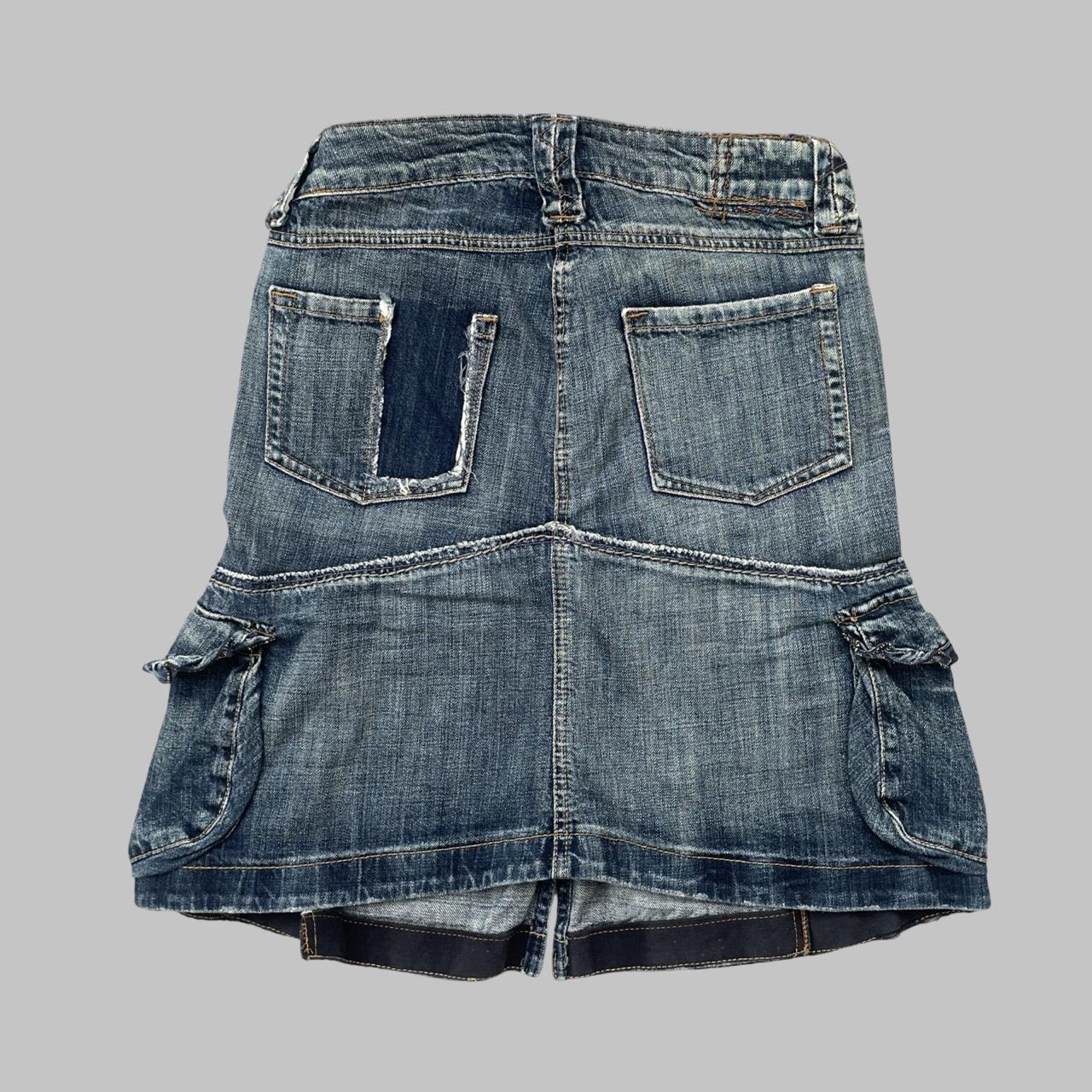 Marithé François Girbaud denim cargo skirt.