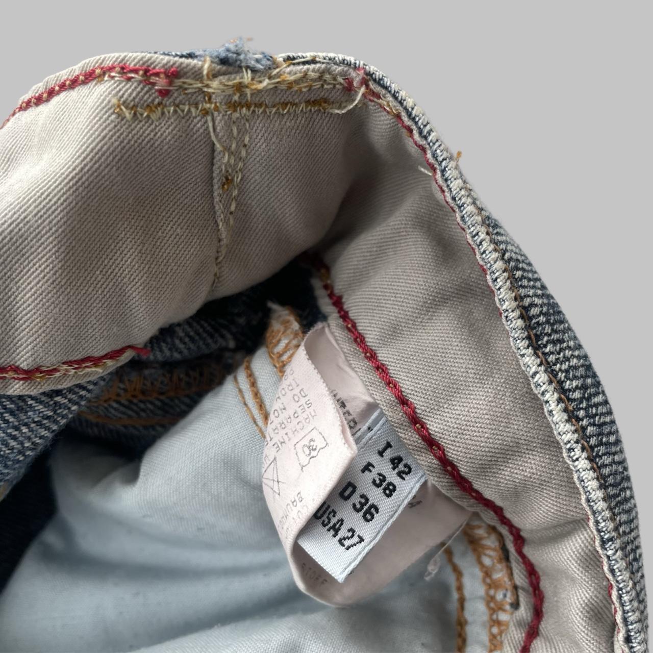 Marithé François Girbaud denim cargo skirt.