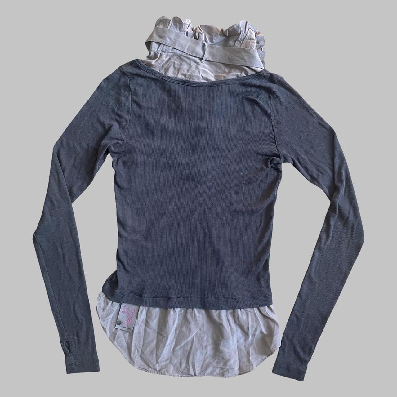 Cop Copine grey trompe-l’œil layered top.