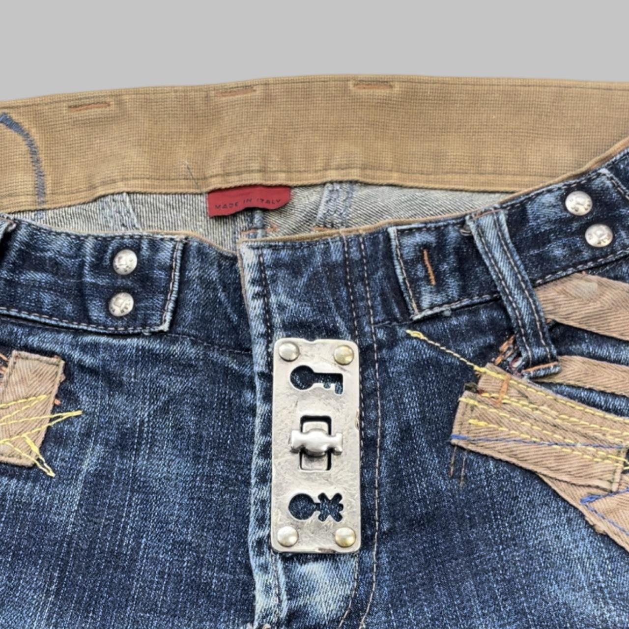 Marithé + François Girbaud denim biker trouser pants.