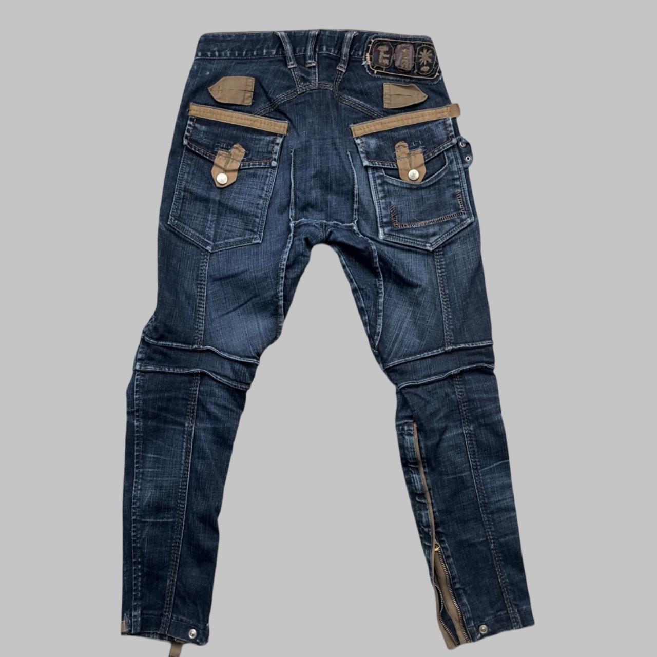 Marithé + François Girbaud denim biker trouser pants.