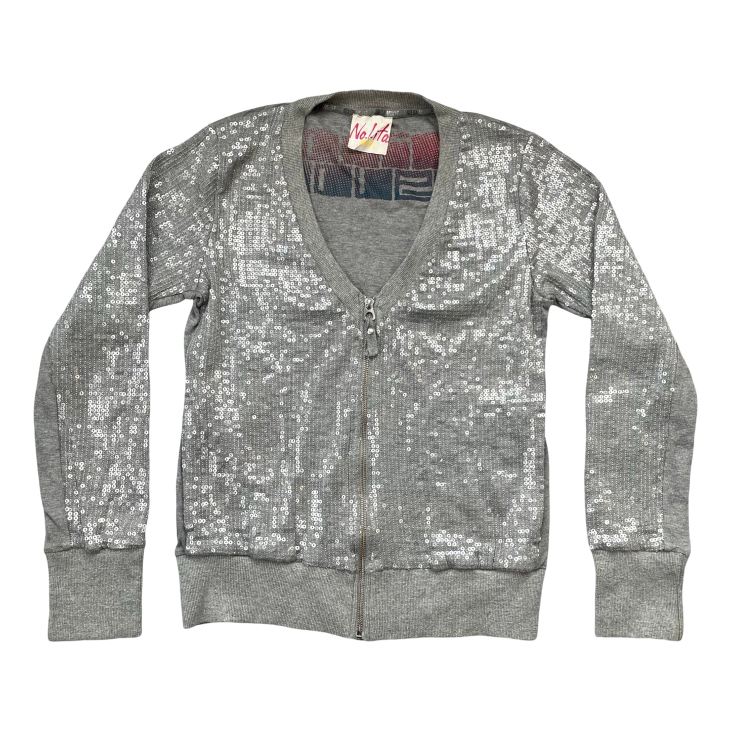Nolita grey cotton cardigan with sequins.