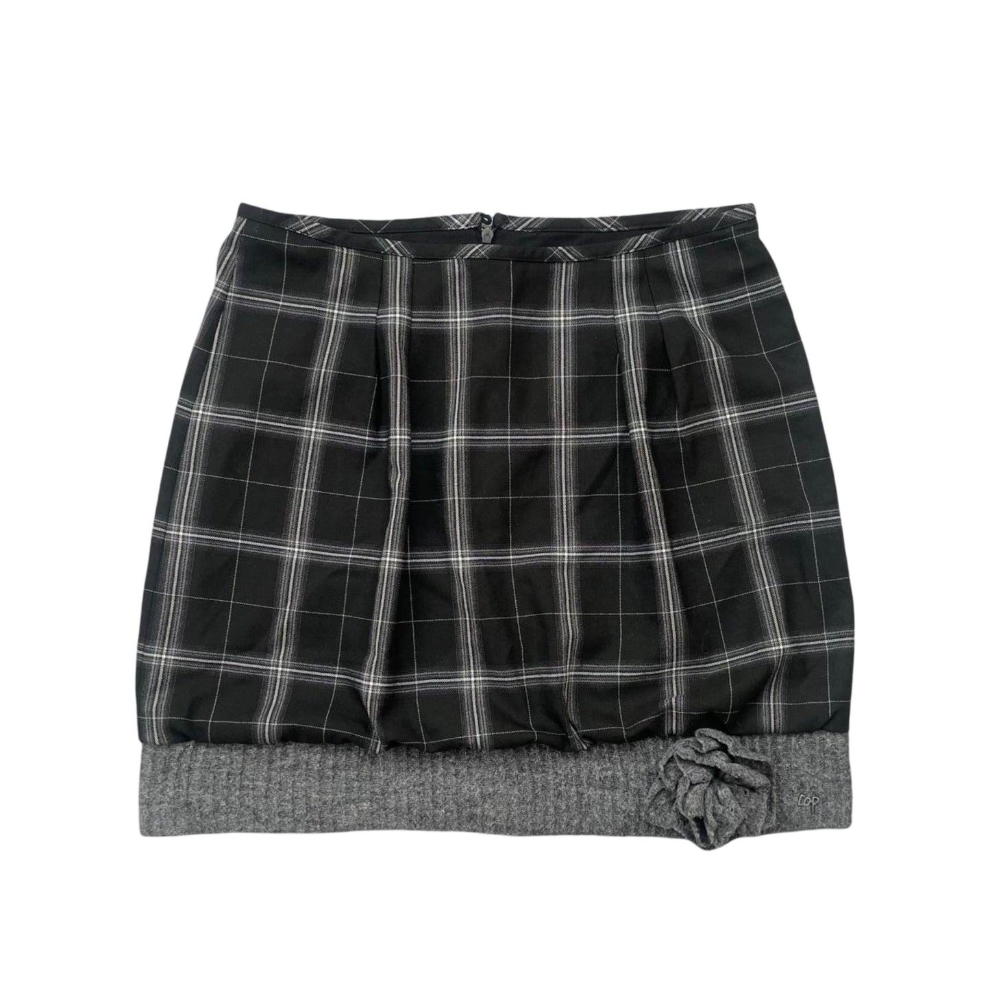 Cop copine black and grey plaid mini skirt.