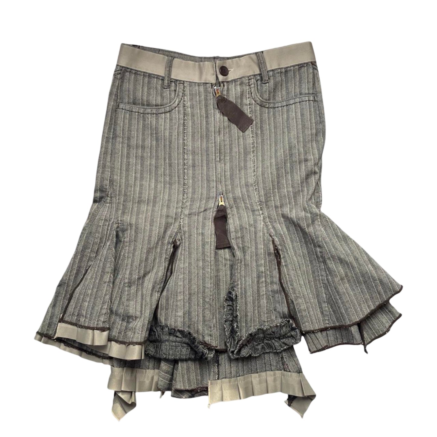 Marithe Francois Girbaud asymmetrical midi skirt.