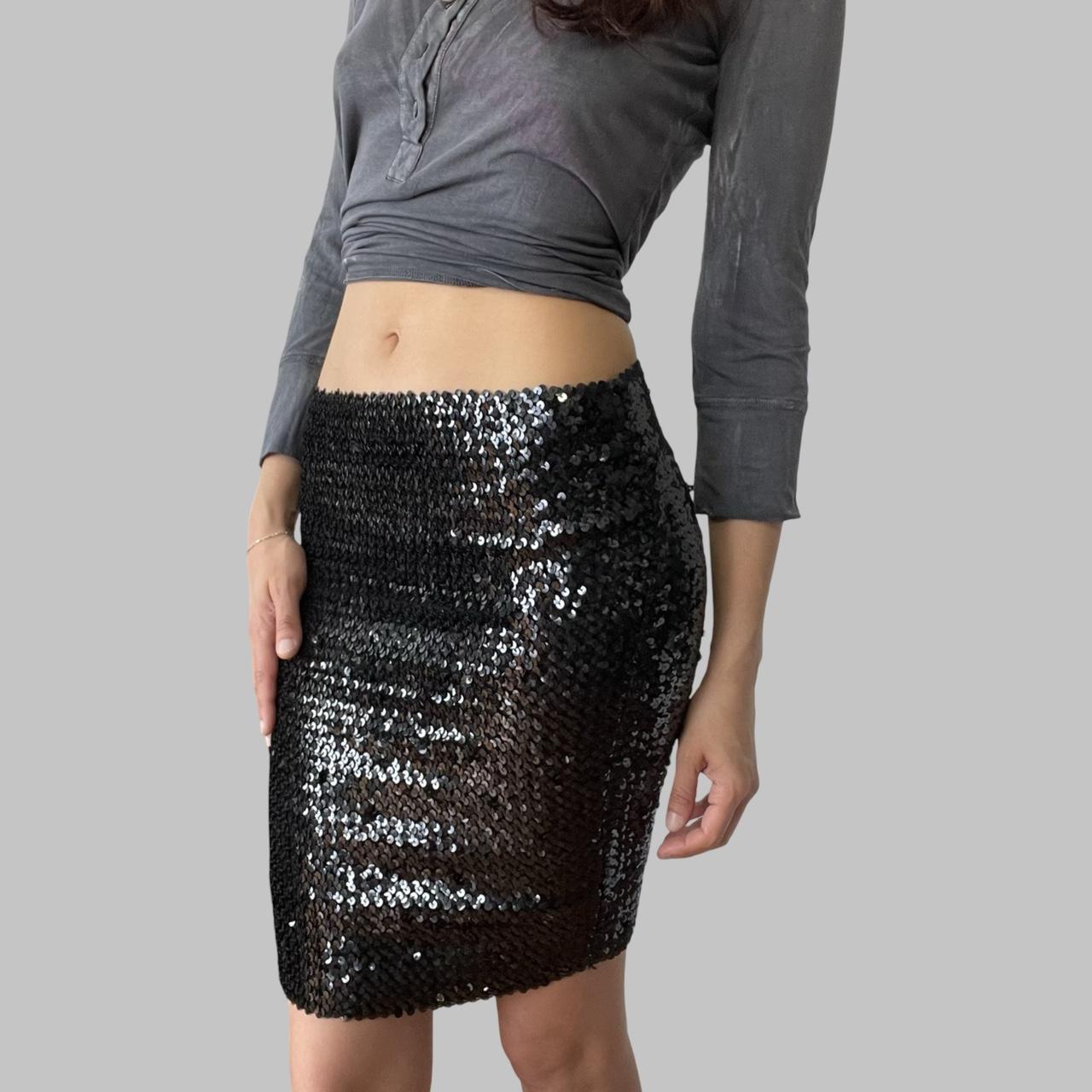 Two-way black sequin skirt / top.
