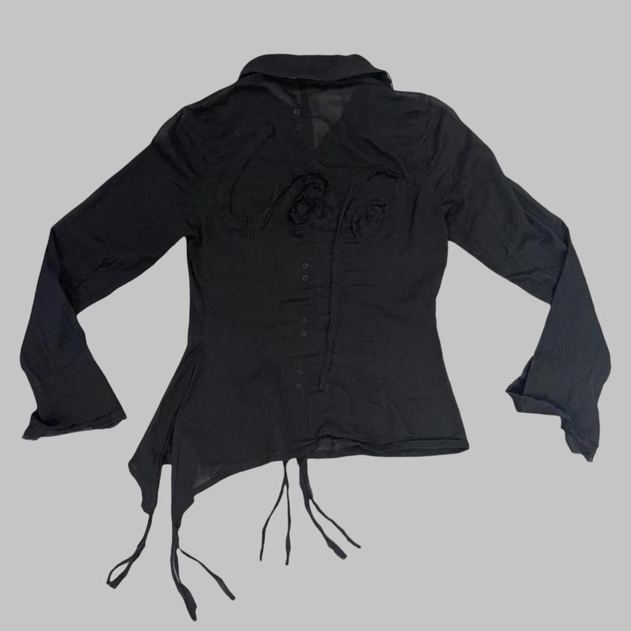 Cop copine black sheer deconstructed shirt.