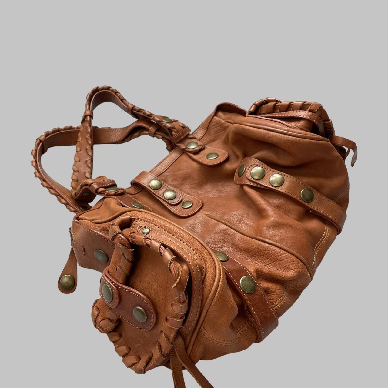Chloé cognac brown Silverado leather bag F04.