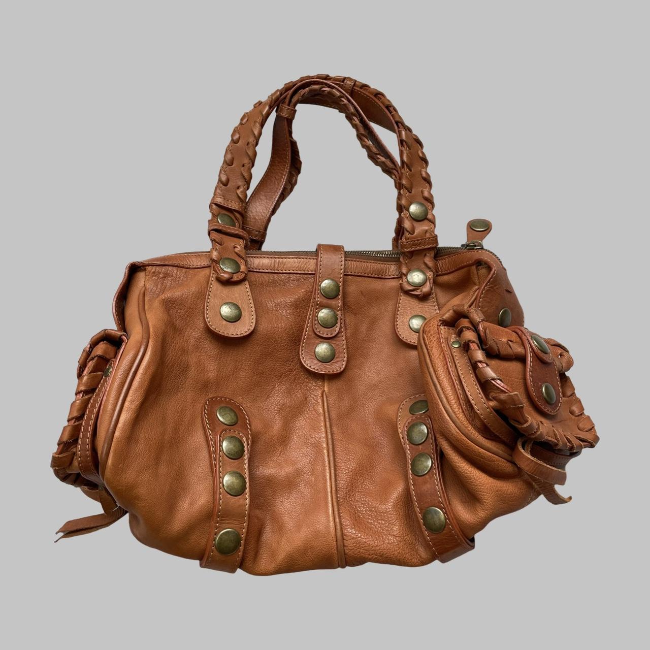 Chloé cognac brown Silverado leather bag F04.