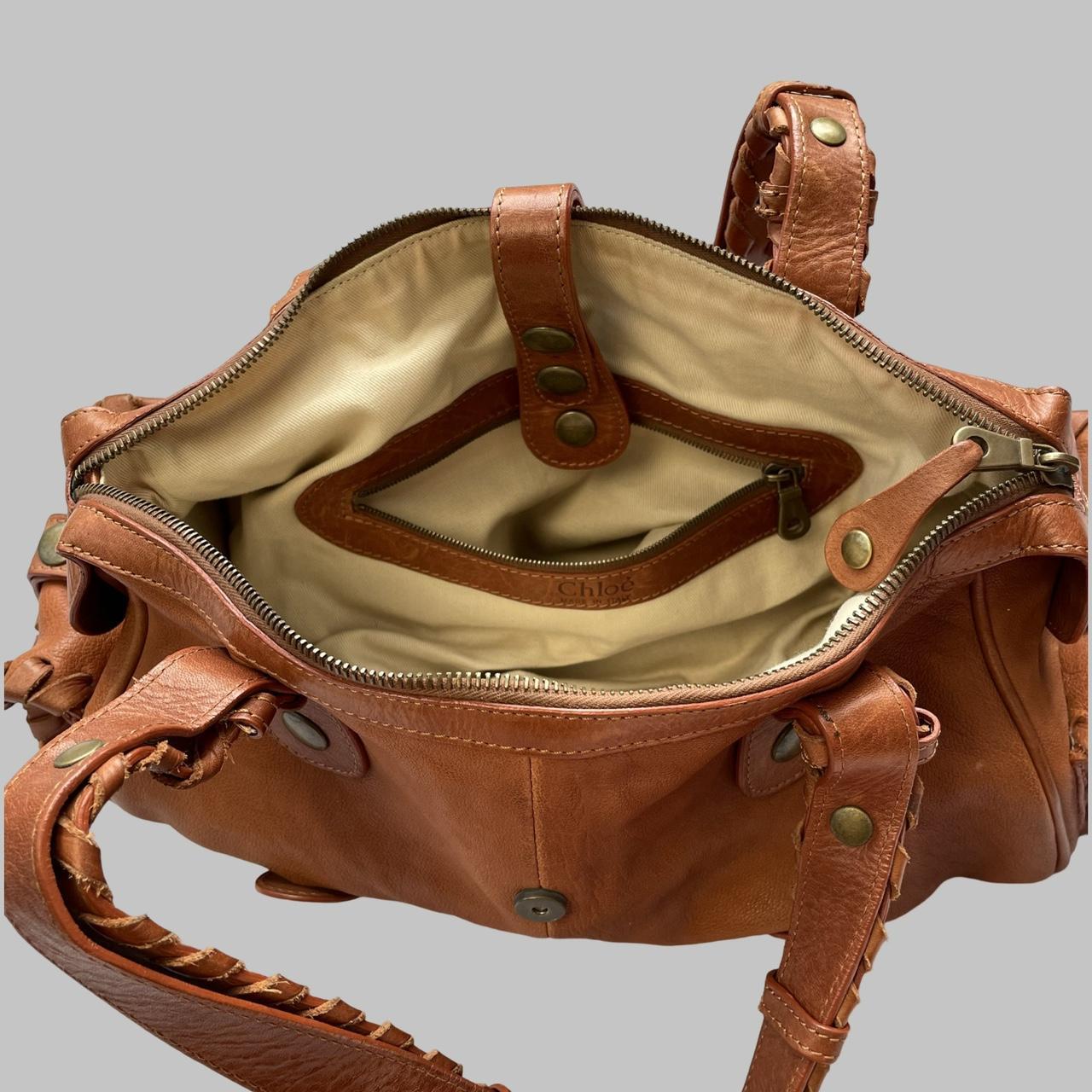 Chloé cognac brown Silverado leather bag F04.