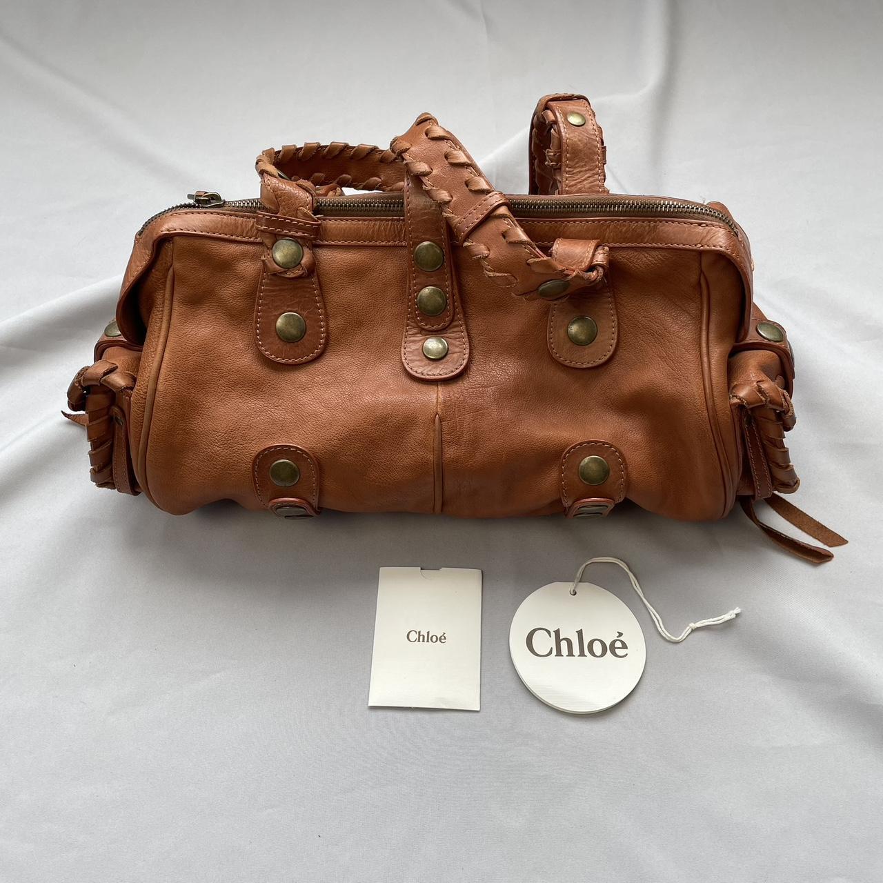Chloé cognac brown Silverado leather bag F04.