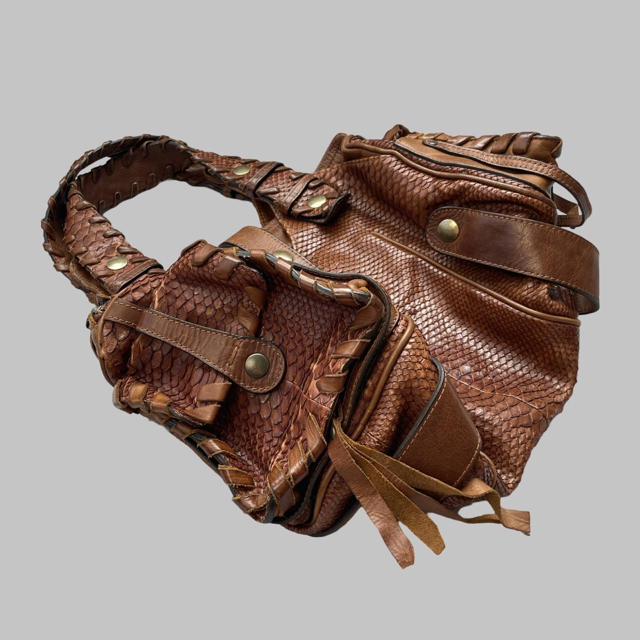 Chloé Python cognac brown Silverado bag F04.