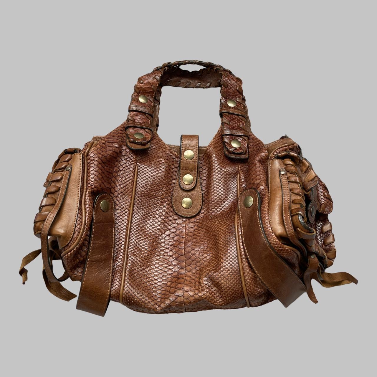 Chloé Python cognac brown Silverado bag F04.