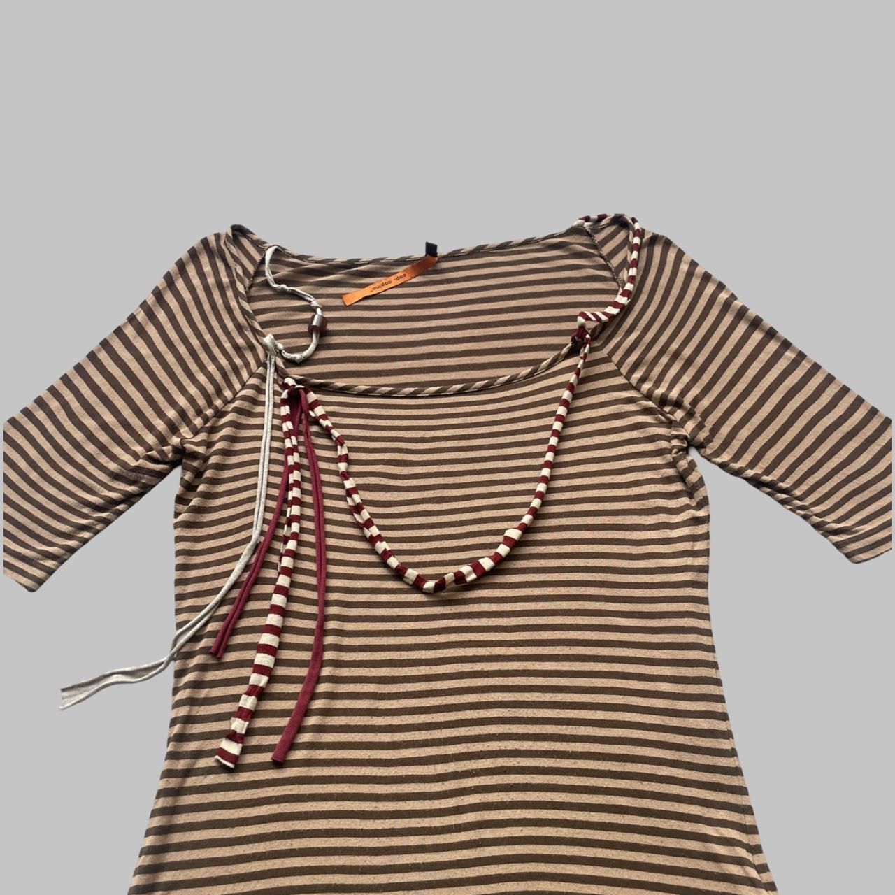 Cop copine subversive striped beige and brown top.