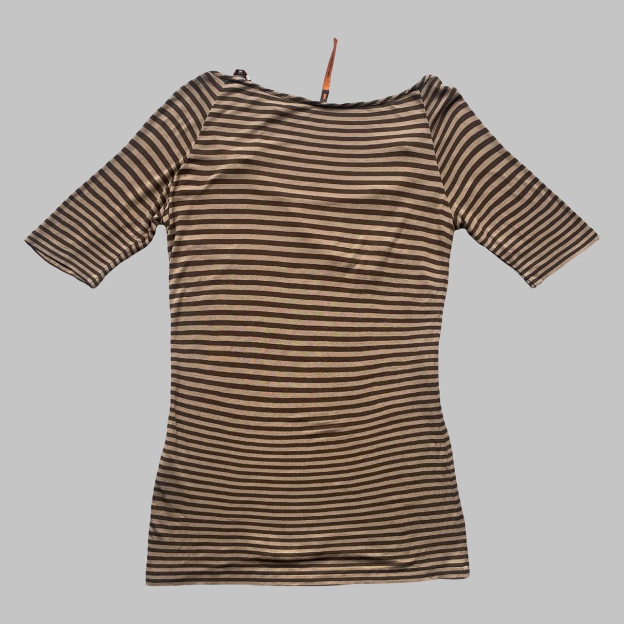 Cop copine subversive striped beige and brown top.