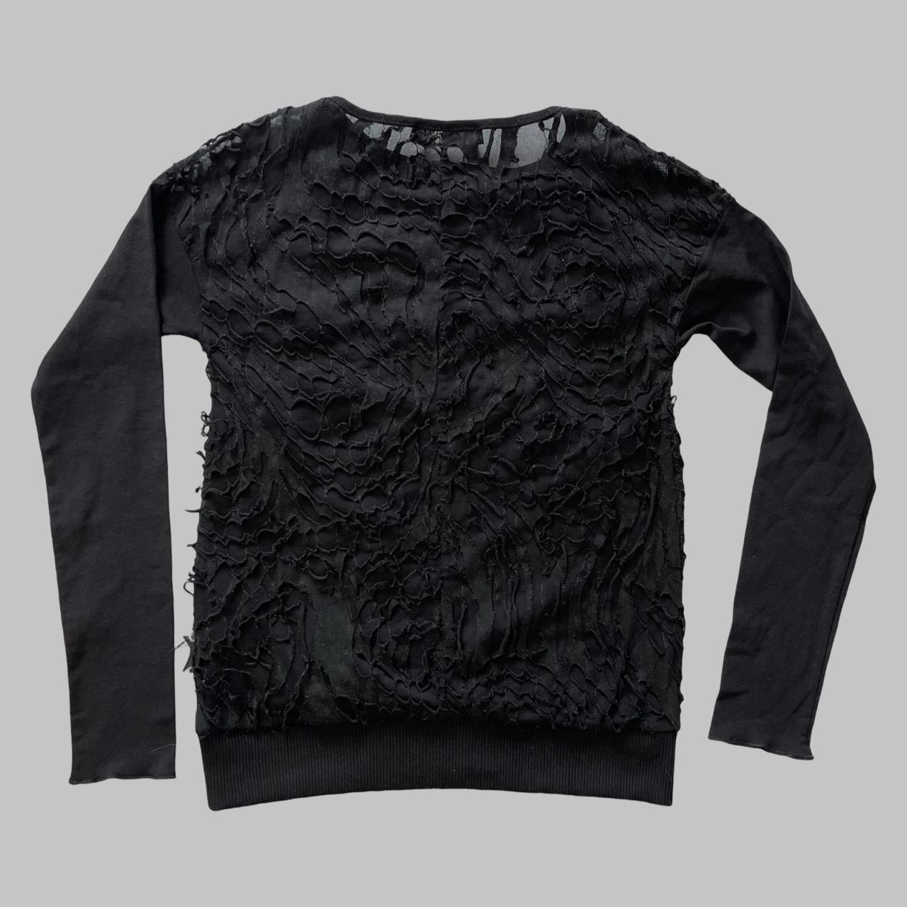 Cop copine distressed black mesh top